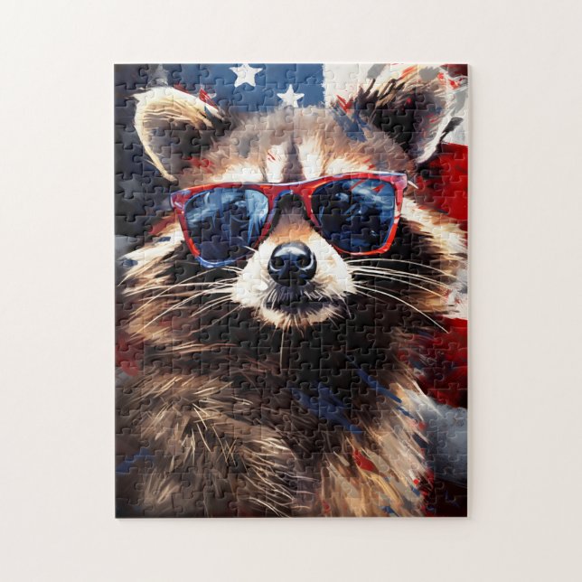 Racoon 4th of July Independence day Jigsaw Puzzle (Vertical)