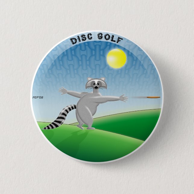 Racoon 6 Cm Round Badge (Front)