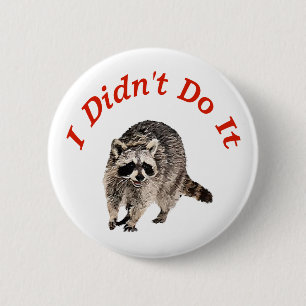 Racoon 6 Cm Round Badge