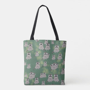 Racoon Allover Print Tote Bag