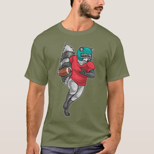 Racoon American Football Sports T-Shirt (Front)