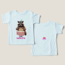 Racoon and Birthday Cake pink