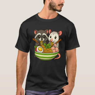 Racoon and Opossum Eating Ramen Noodles T-Shirt