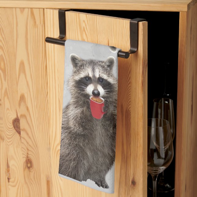 Racoon Animal Nature Wildlife Art Tea Towel (Thirds Fold)