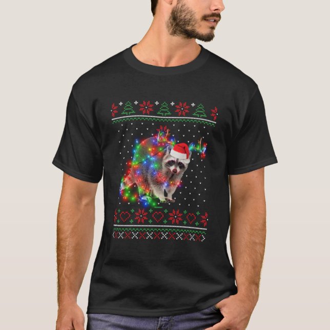 Racoon Animal Ugly Sweater Christmas Puppy Animal (Front)