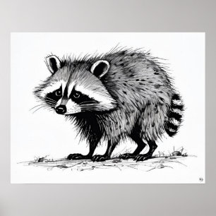 Racoon - Archival Art Print