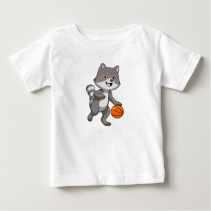 Racoon as Basketball player with Basketball Baby T-Shirt
