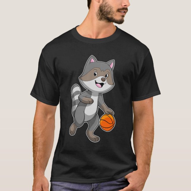 Racoon as Basketball player with Basketball T-Shirt (Front)