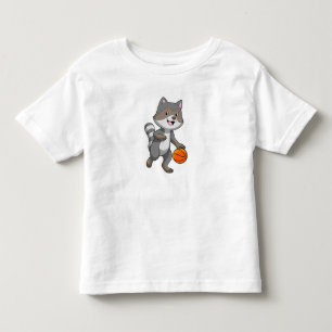 Racoon as Basketball player with Basketball Toddler T-Shirt
