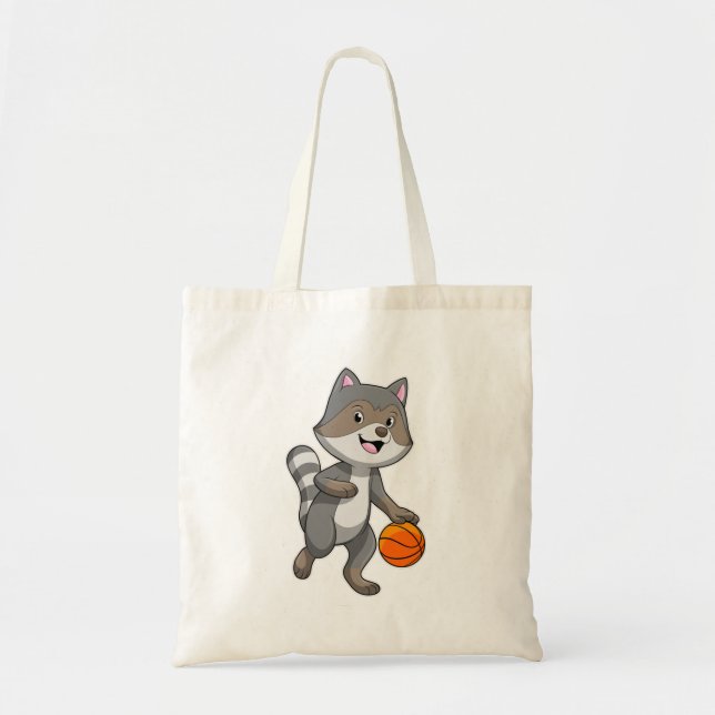 Racoon as Basketball player with Basketball Tote Bag (Front)