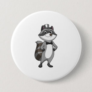 Racoon as Groom with Tie 7.5 Cm Round Badge