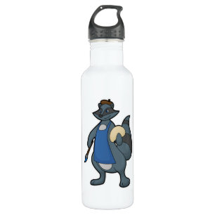 Racoon as Painter with Paintbrush 710 Ml Water Bottle