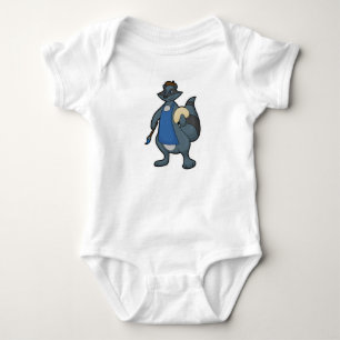 Racoon as Painter with Paintbrush Baby Bodysuit