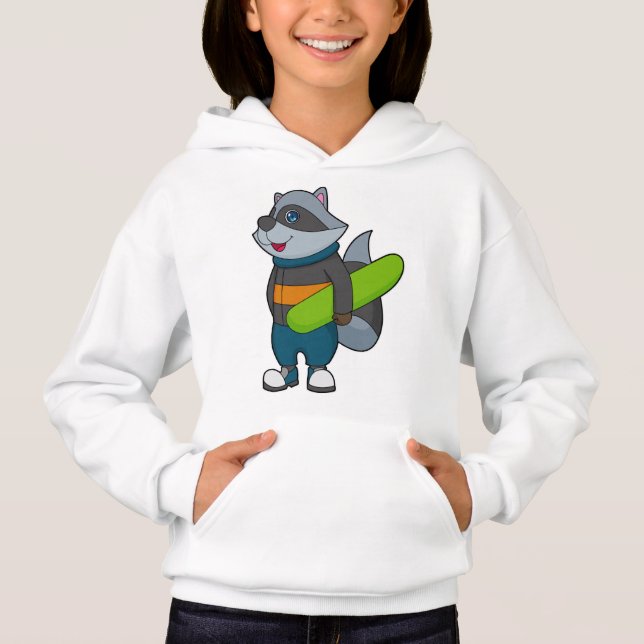 Racoon as Snowboarder with Snowboard (Front)
