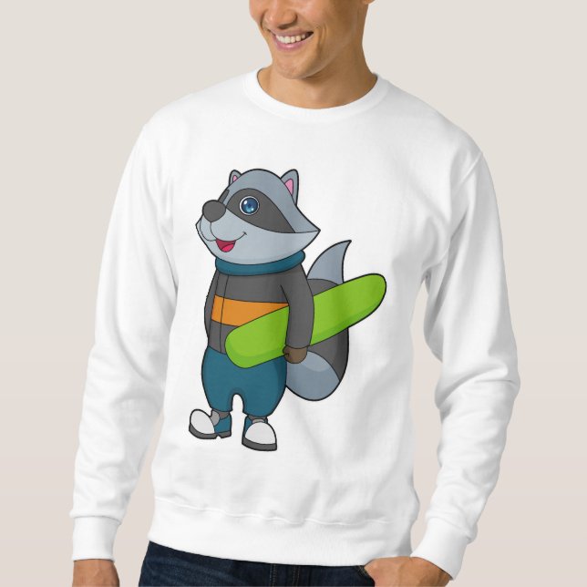 Racoon as Snowboarder with Snowboard Sweatshirt (Front)
