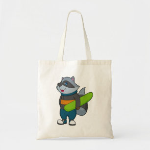 Racoon as Snowboarder with Snowboard Tote Bag
