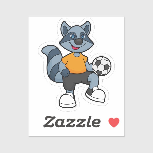 Racoon as Soccer player with Soccer ball (Sheet)