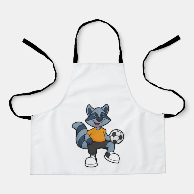 Racoon as Soccer player with Soccer ball Apron (Front)