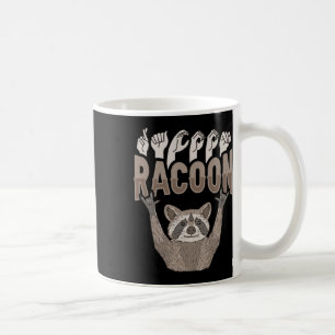 Racoon Asl Hand Gesture Deaf Hearing Loss Awarenes Coffee Mug