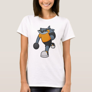 Racoon at Bowling with Bowling ball T-Shirt