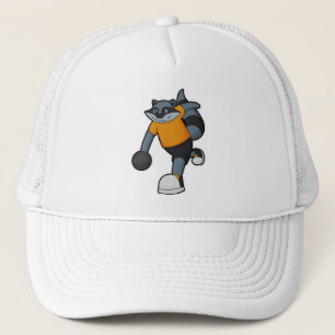Racoon at Bowling with Bowling ball Trucker Hat