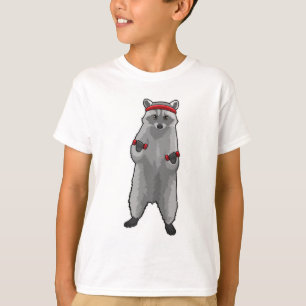 Racoon at Fitness with Dumbbells T-Shirt