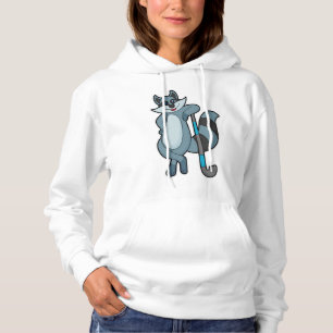Racoon at Hockey with Hockey stick Hoodie