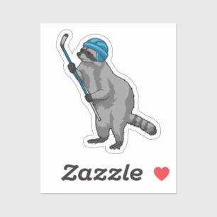 Racoon at Ice hockey with Ice hockey stick