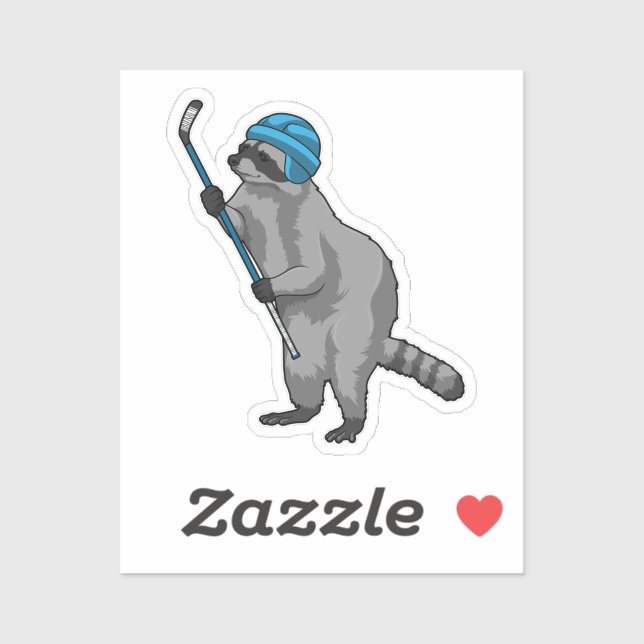 Racoon at Ice hockey with Ice hockey stick (Sheet)