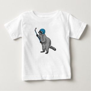 Racoon at Ice hockey with Ice hockey stick Baby T-Shirt