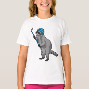 Racoon at Ice hockey with Ice hockey stick T-Shirt