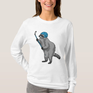 Racoon at Ice hockey with Ice hockey stick T-Shirt