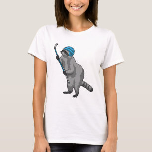 Racoon at Ice hockey with Ice hockey stick T-Shirt