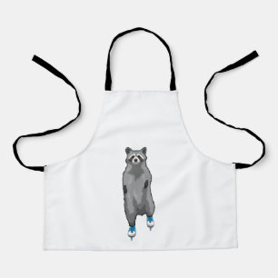 Racoon at Ice skating with Ice skates Apron