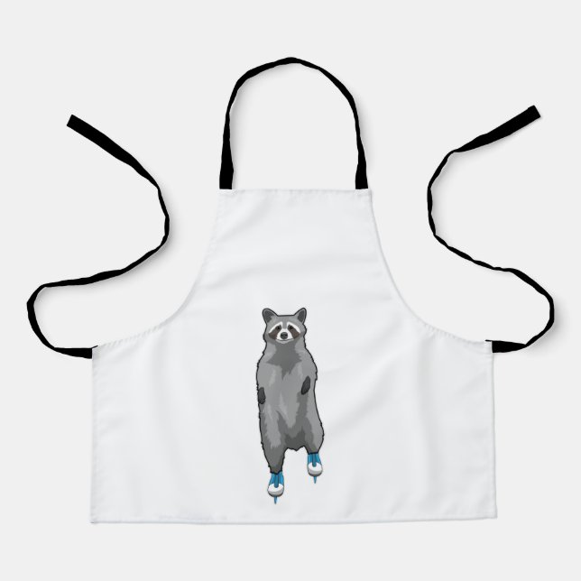 Racoon at Ice skating with Ice skates Apron (Front)