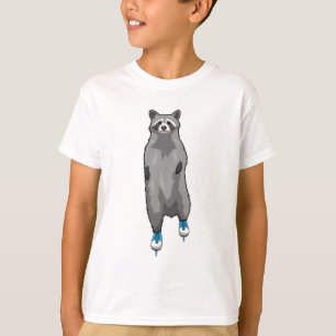 Racoon at Ice skating with Ice skates T-Shirt
