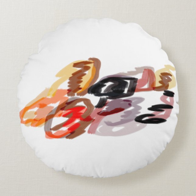 Racoon Autumn Sunset Round Cushion (Front)