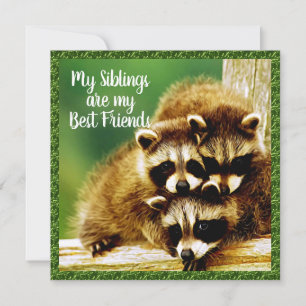 Racoon Babies - Siblings Best Friends Card