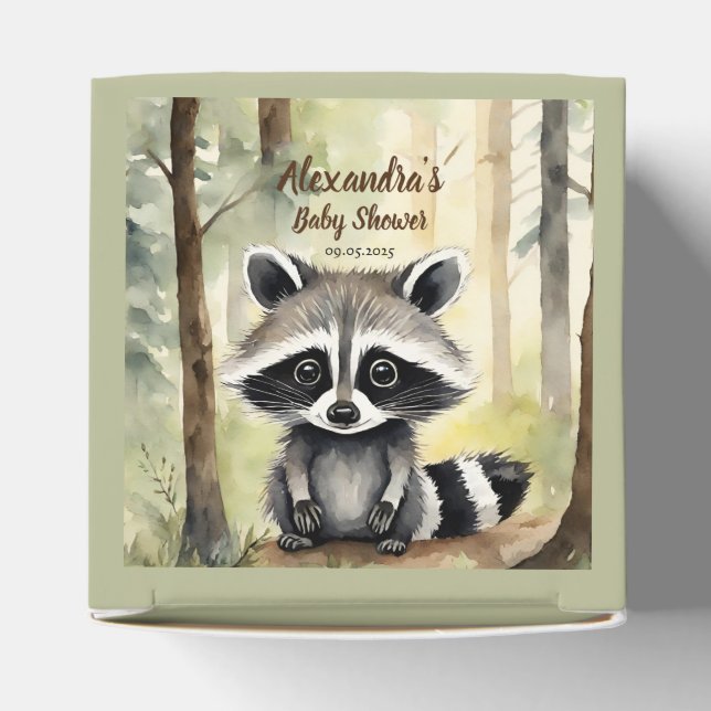 Racoon Baby Neutral Baby Shower Favour Box (Top)