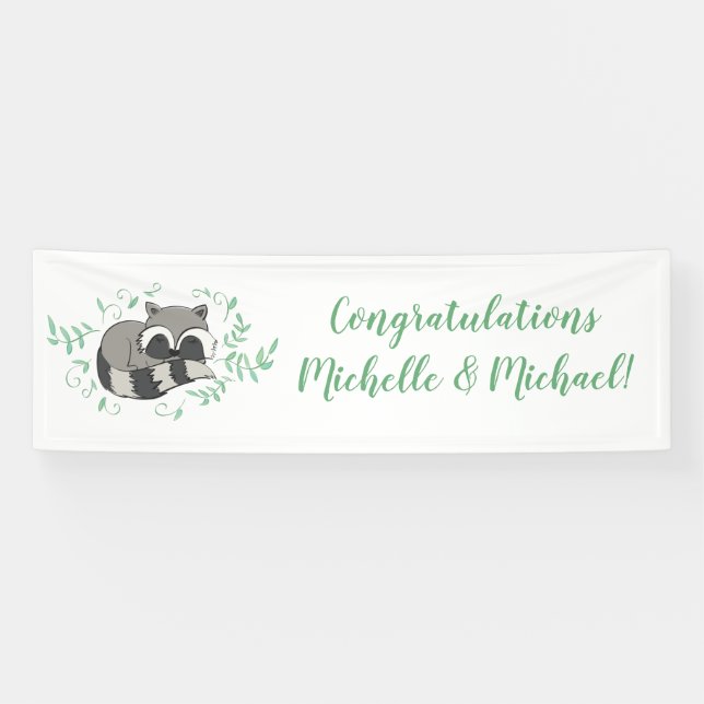 Racoon Baby Shower Banner (Horizontal)