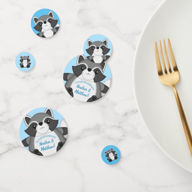 Racoon Baby Shower Blue Confetti (Group)
