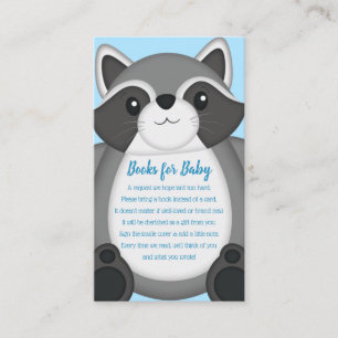 Racoon Baby Shower Blue Enclosure Card