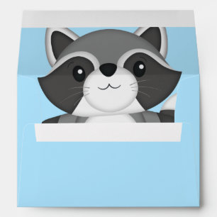 Racoon Baby Shower Blue Envelope