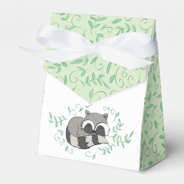 Racoon Baby Shower Favour Box (Front Side)