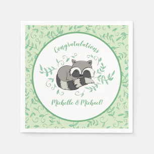 Racoon Baby Shower Woodland Animals Napkin