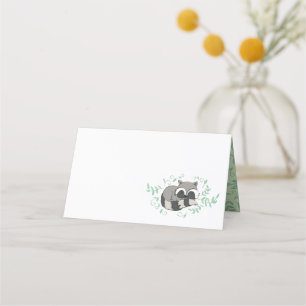 Racoon Baby Shower Woodland Animals Place Card