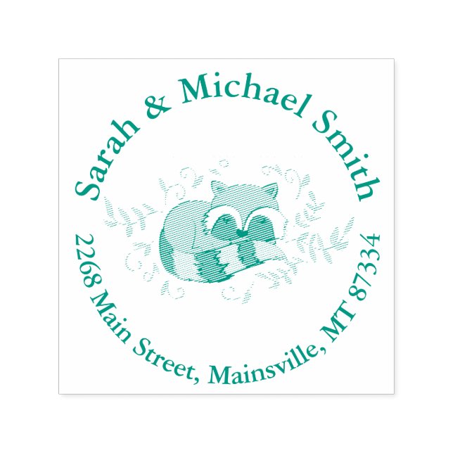 Racoon Baby Shower Woodland Animals Self-inking Stamp (Design)