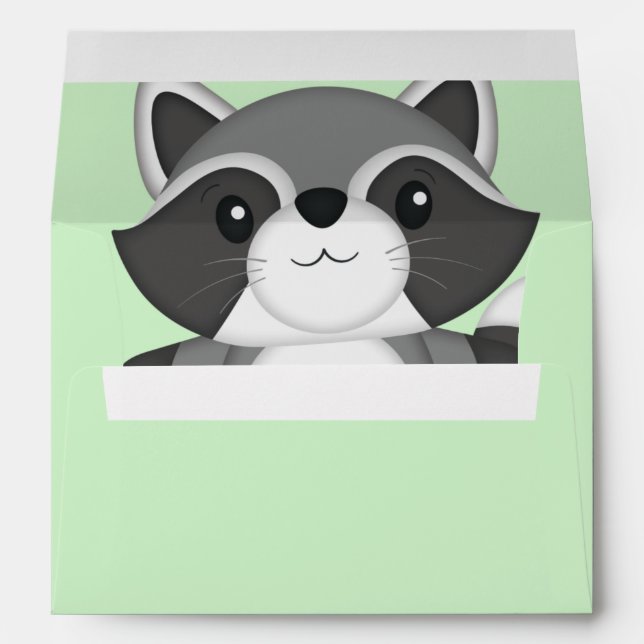 Racoon Baby Shower Woodland Envelope (Back (Bottom))