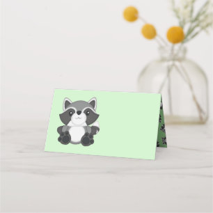Racoon Baby Shower Woodland Place Card