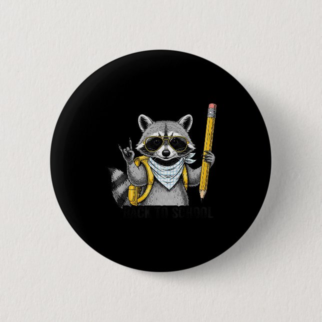 Racoon Back To School Funny For Teacher Boy Girl  6 Cm Round Badge (Front)